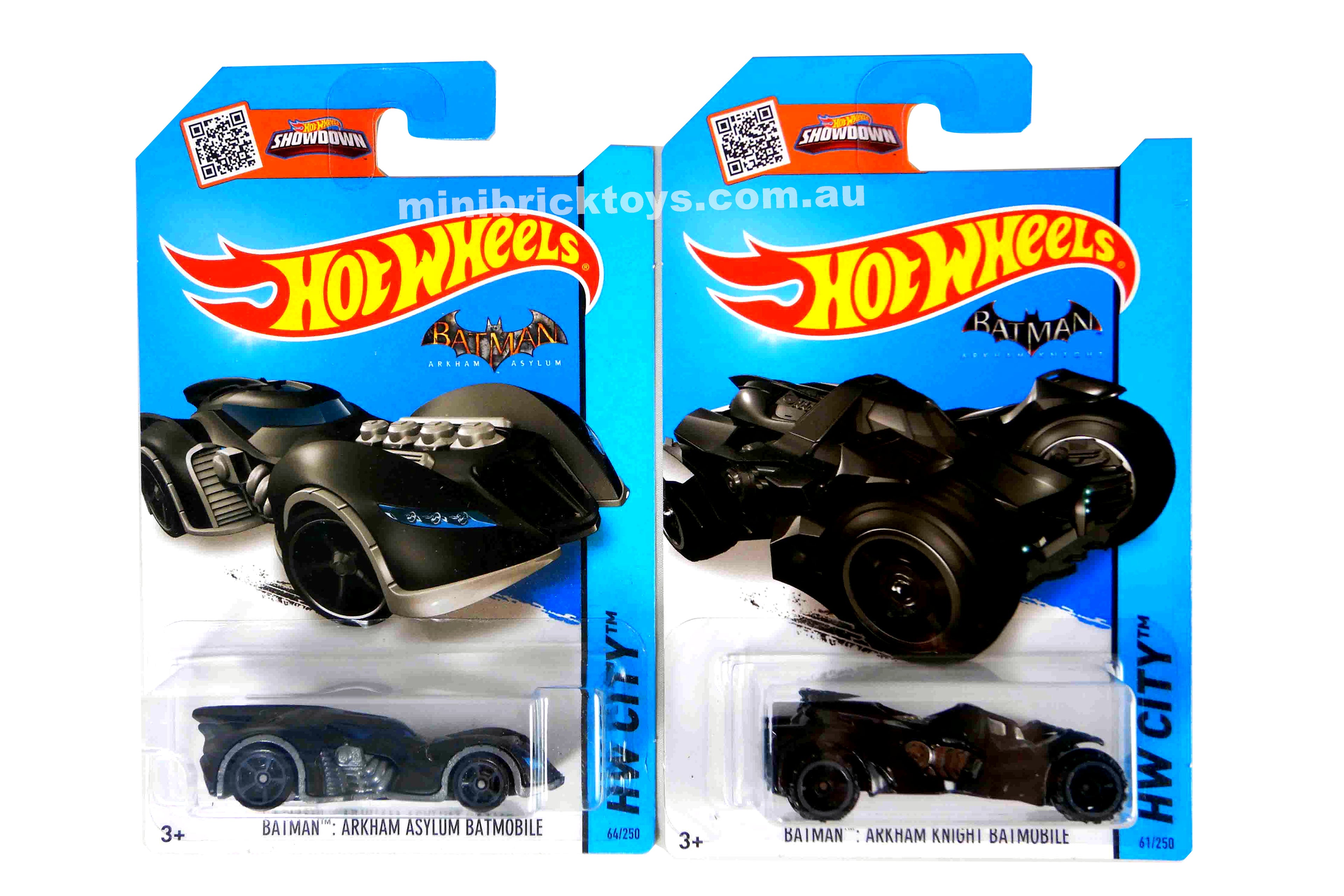 Hot Wheels Arkham Games BATMOBILES Arkham Asylum & Arkham Knight 1/64