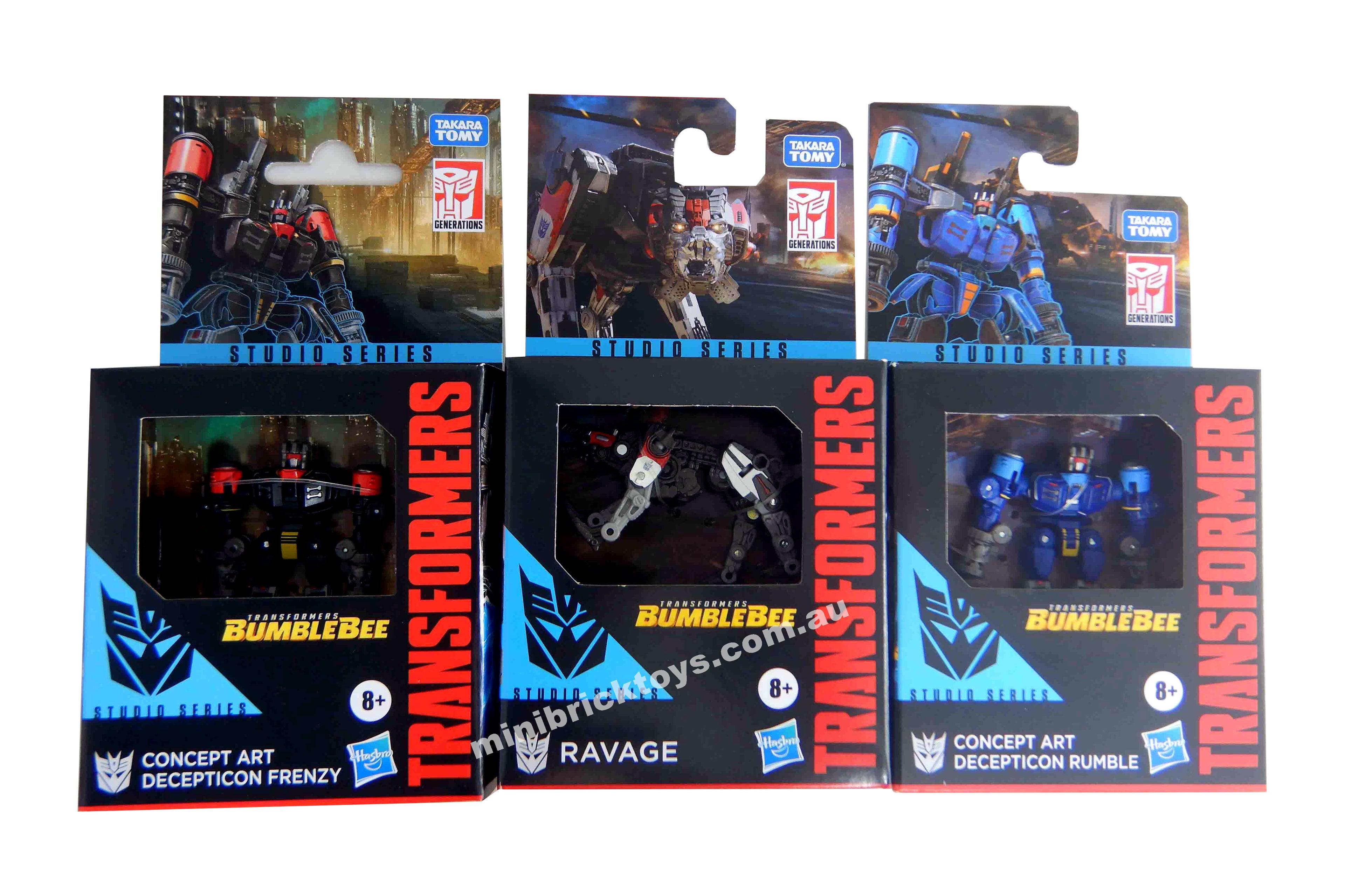 Transformers Studio Series Core Class RAVAGE, FRENZY and RUMBLE