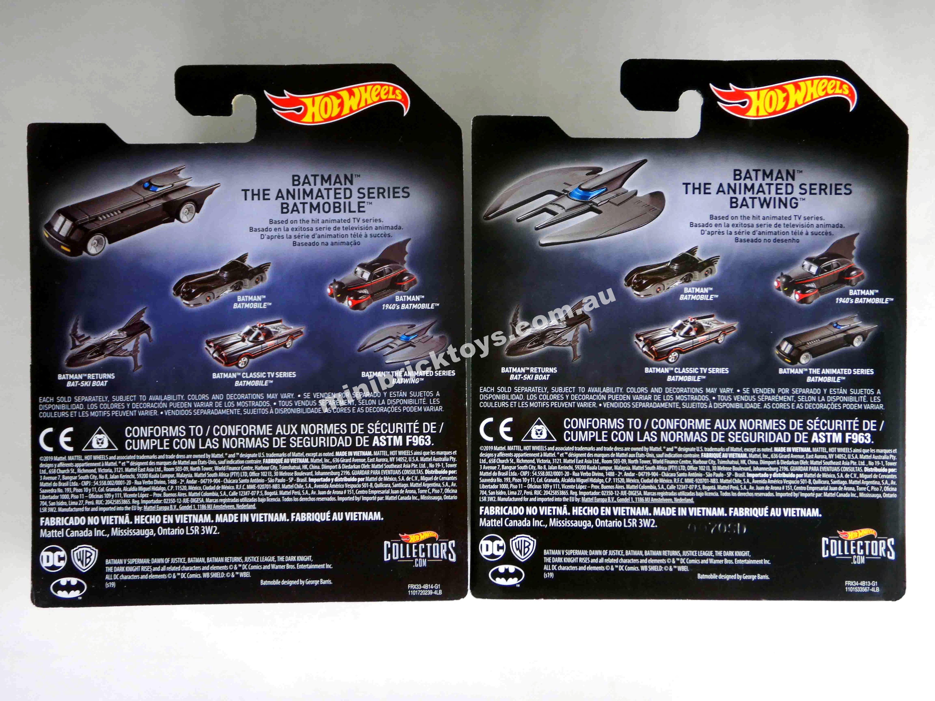 Hot Wheels Batman: The Animated Series BATMOBILE & BATWING 1/50 Matte