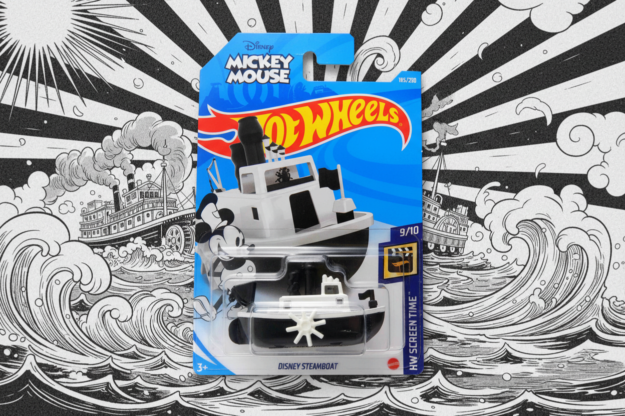 Hot Wheels DISNEY STEAMBOAT Mickey Mouse - Black and White Background