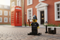LEGO British Constable Minifigure on charming London street