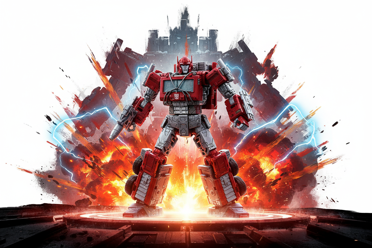 Transformers Studio Series 86 IRONHIDE with artistic background